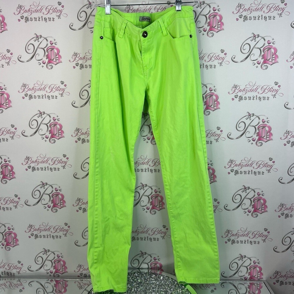 Emperial pants straight leg bright bright green yellow Neon Green Pants